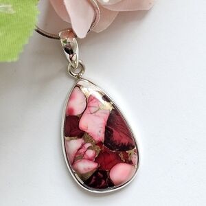 Genuine Red Rose Dahlia Pendant
